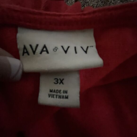 Ava Viv Black Sleeveless Blouse 3x Red Tank Top Casual Cotton Blend - Picture 9 of 10